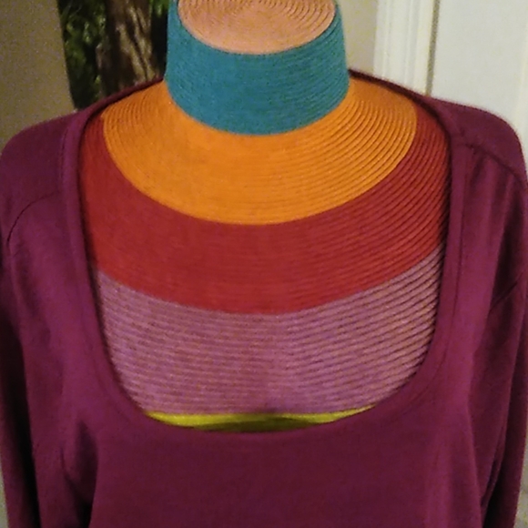 L ruched sleeve  pink top - Picture 2 of 5